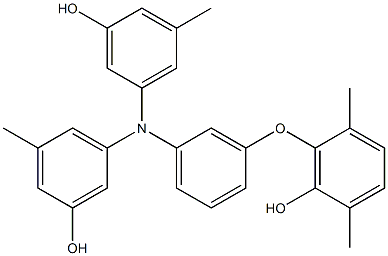 N,N-Bis(3-hydroxy-5-methylphenyl)-3-(6-hydroxy-2,5-dimethylphenoxy)benzenamine Struktur