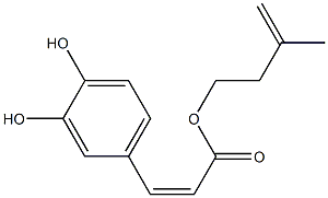 (Z)-3-(3,4-Dihydroxyphenyl)propenoic acid 3-methyl-3-butenyl ester Struktur