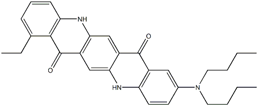 2-(Dibutylamino)-8-ethyl-5,12-dihydroquino[2,3-b]acridine-7,14-dione Struktur