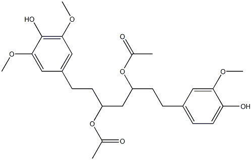 1-(3,5-Dimethoxy-4-hydroxyphenyl)-7-(3-methoxy-4-hydroxyphenyl)-3,5-diacetoxyheptane Struktur