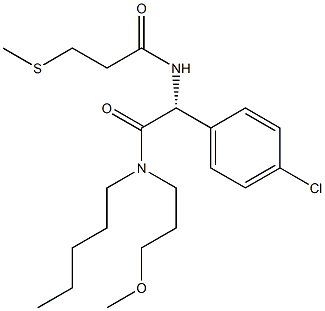 N-[(R)-1-(4-Chlorophenyl)-2-[(3-methoxypropyl)pentylamino]-2-oxoethyl]-3-(methylthio)propanamide Struktur