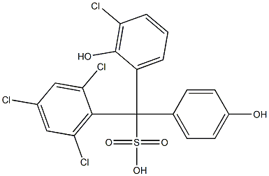(3-Chloro-2-hydroxyphenyl)(2,4,6-trichlorophenyl)(4-hydroxyphenyl)methanesulfonic acid Struktur