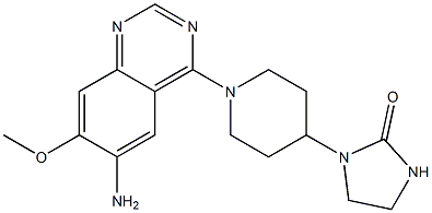 1-[1-(6-Amino-7-methoxyquinazolin-4-yl)-4-piperidinyl]imidazolidin-2-one Struktur