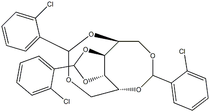 1-O,5-O:2-O,6-O:3-O,4-O-Tris(2-chlorobenzylidene)-L-glucitol Struktur