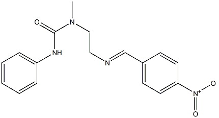 N-Methyl-N-[2-[(4-nitrophenyl)methyleneamino]ethyl]-N'-phenylurea Struktur