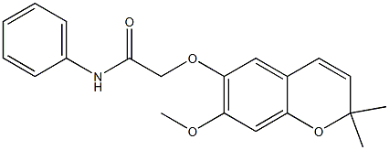 2-[[2,2-Dimethyl-7-methoxy-2H-1-benzopyran-6-yl]oxy]acetanilide Struktur