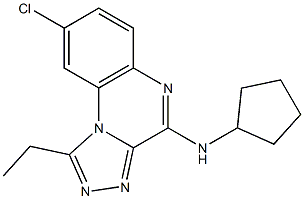 4-Cyclopentylamino-1-ethyl-8-chloro[1,2,4]triazolo[4,3-a]quinoxaline Struktur