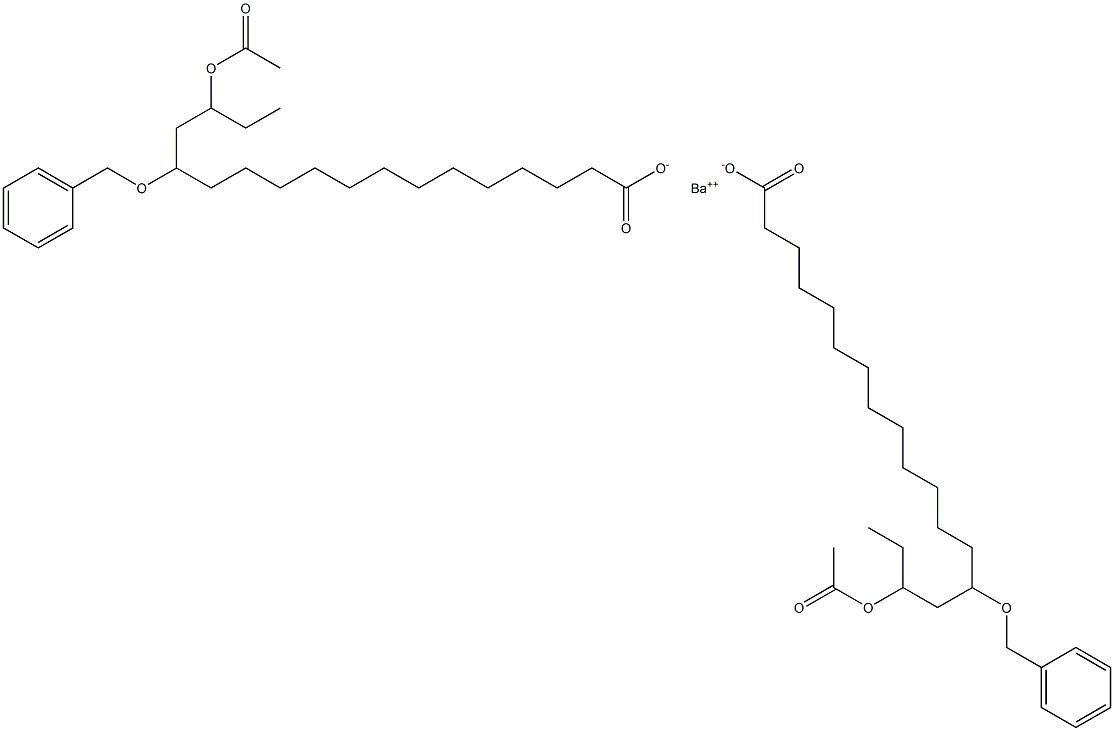 Bis(14-benzyloxy-16-acetyloxystearic acid)barium salt Struktur