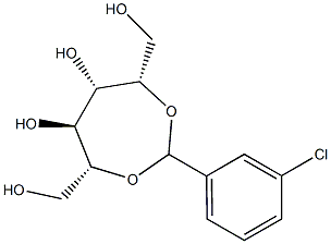 2-O,5-O-(3-Chlorobenzylidene)-D-glucitol Struktur