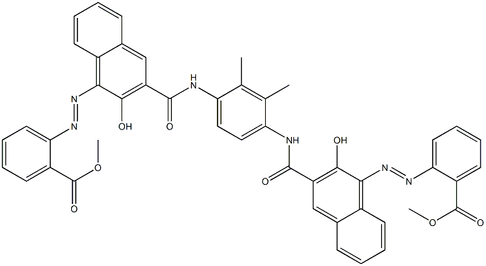 N,N'-(2,3-Dimethyl-1,4-phenylene)bis[4-[[2-(methoxycarbonyl)phenyl]azo]-3-hydroxy-2-naphthalenecarboxamide] Struktur