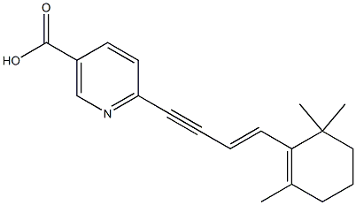 6-[4-(2,6,6-Trimethyl-1-cyclohexenyl)-3-buten-1-ynyl]nicotinic acid Struktur