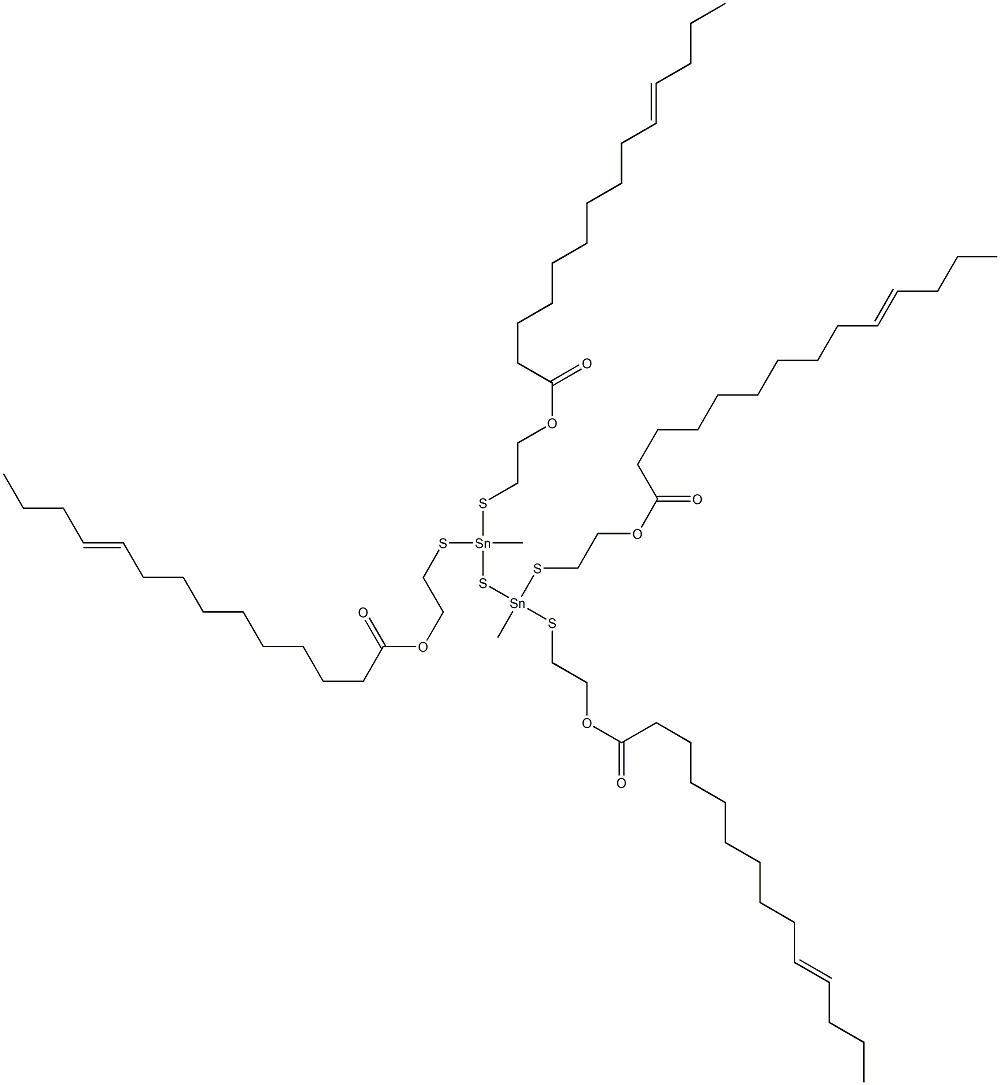 Bis[methylbis[[2-(9-tridecenylcarbonyloxy)ethyl]thio]stannyl] sulfide Struktur