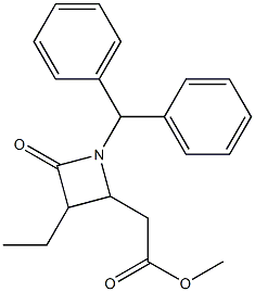 [1-(Diphenylmethyl)-4-oxo-3-ethylazetidin-2-yl]acetic acid methyl ester Struktur