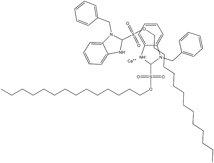 Bis(1-benzyl-2,3-dihydro-2-tetradecyl-1H-benzimidazole-2-sulfonic acid)calcium salt Struktur