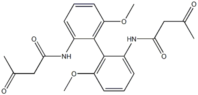 N,N'-Diacetoacetyl-6,6'-dimethoxy-1,1'-biphenyl-2,2'-diamine Struktur