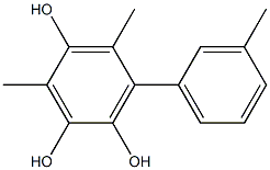 3,5-Dimethyl-6-(3-methylphenyl)benzene-1,2,4-triol Struktur