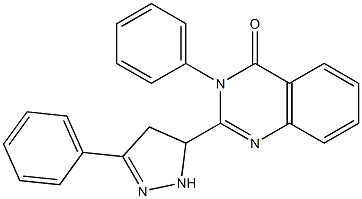 3-(Phenyl)-2-[[3-(phenyl)-4,5-dihydro-1H-pyrazol]-5-yl]quinazolin-4(3H)-one Struktur