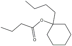 Butanoic acid 1-butylcyclohexyl ester Struktur