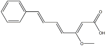 7-Phenyl-3-methoxy-2,4,6-heptatrienoic acid Struktur