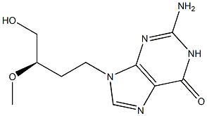 2-Amino-9-[(3R)-4-hydroxy-3-methoxybutyl]-1,9-dihydro-6H-purin-6-one Struktur