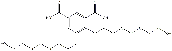 4,5-Bis(8-hydroxy-4,6-dioxaoctan-1-yl)isophthalic acid Struktur