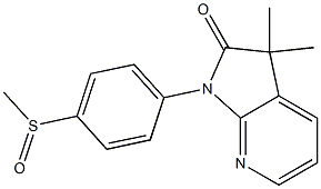 1,3-Dihydro-3,3-dimethyl-1-(4-methylsulfinylphenyl)-2H-pyrrolo[2,3-b]pyridin-2-one Struktur