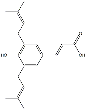 3,5-Bis(3-methyl-2-butenyl)-4-hydroxybenzenepropenoic acid Struktur