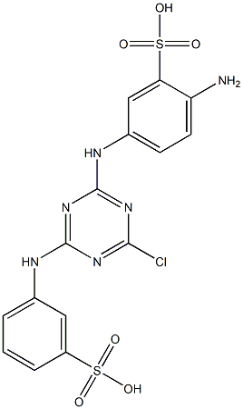 2-Amino-5-[[4-chloro-6-(m-sulfoanilino)-1,3,5-triazin-2-yl]amino]benzenesulfonic acid Struktur