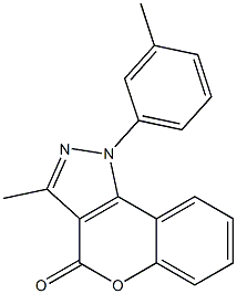 1-(3-Methylphenyl)-3-methyl[1]benzopyrano[4,3-c]pyrazol-4(1H)-one Struktur