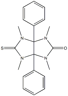 3a,6a-Diphenyl-1,3,4,6-tetramethyl-3,3a,4,5,6,6a-hexahydro-5-thioxoimidazo[4,5-d]imidazol-2(1H)-one Struktur