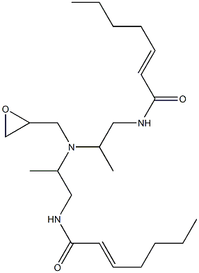 N,N'-[(Oxiran-2-ylmethylimino)bis(2-methyl-2,1-ethanediyl)]bis(2-heptenamide) Struktur