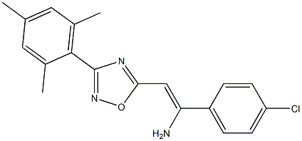 5-[(Z)-2-Amino-2-(4-chlorophenyl)ethenyl]-3-(2,4,6-trimethylphenyl)-1,2,4-oxadiazole Struktur