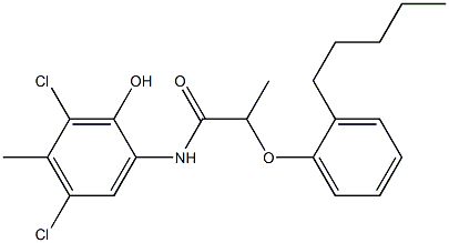 2-[2-(2-Pentylphenoxy)propanoylamino]-4,6-dichloro-5-methylphenol Struktur