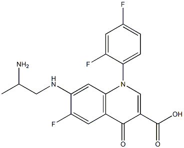 7-[(2-Aminopropyl)amino]-1,4-dihydro-6-fluoro-1-(2,4-difluorophenyl)-4-oxoquinoline-3-carboxylic acid Struktur