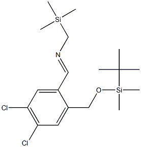 N-(Trimethylsilylmethyl)[2-(tert-butyldimethylsilyloxymethyl)-4,5-dichlorophenyl]methanimine Struktur