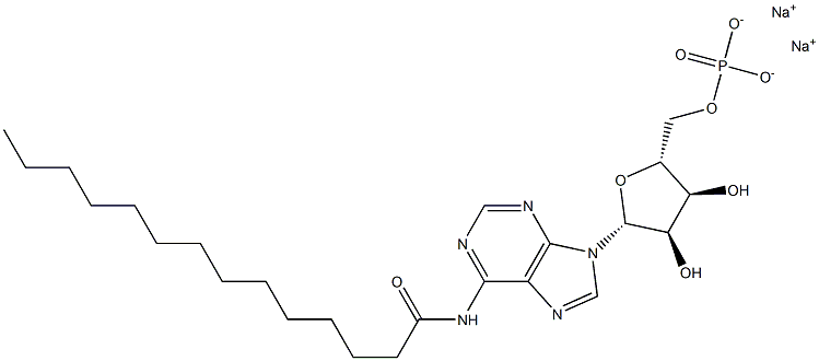 N-Myristoyladenosine-5'-phosphoric acid disodium salt Struktur