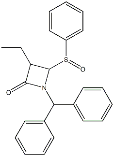 1-(Diphenylmethyl)-3-ethyl-4-(phenylsulfinyl)azetidin-2-one Struktur