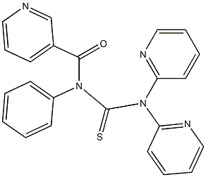 3,3-Di(2-pyridyl)-1-(3-pyridylcarbonyl)-1-phenylthiourea Struktur