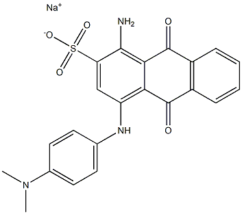 1-Amino-9,10-dihydro-4-[p-(dimethylamino)anilino]-9,10-dioxoanthracene-2-sulfonic acid sodium salt Struktur