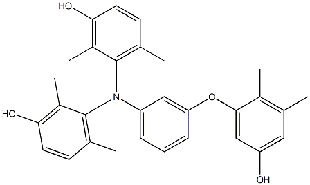 N,N-Bis(3-hydroxy-2,6-dimethylphenyl)-3-(5-hydroxy-2,3-dimethylphenoxy)benzenamine Struktur