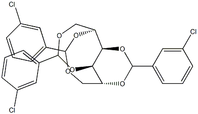 1-O,4-O:2-O,6-O:3-O,5-O-Tris(3-chlorobenzylidene)-D-glucitol Struktur