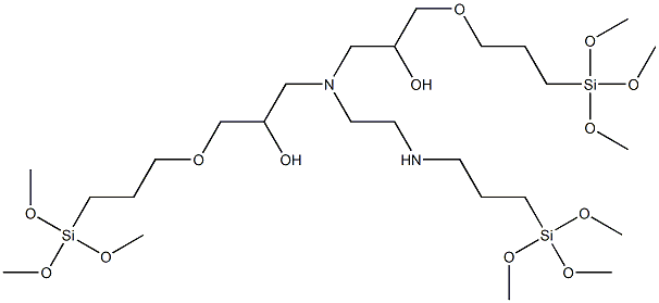 N-[3-(Trimethoxysilyl)propyl]-N',N'-bis[2-hydroxy-3-[3-(trimethoxysilyl)propoxy]propyl]ethylenediamine Struktur