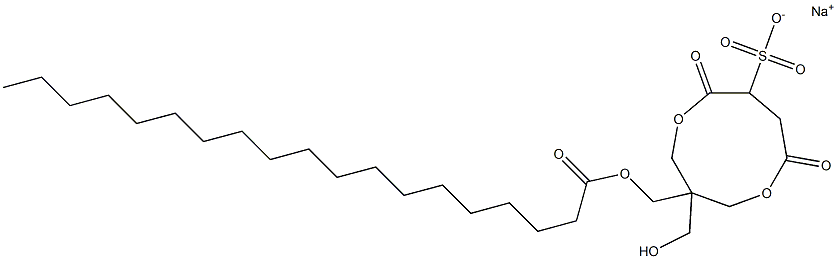 1-(1-Oxononadecyloxymethyl)-1-(hydroxymethyl)-4,7-dioxo-3,8-dioxacyclononane-6-sulfonic acid sodium salt Struktur