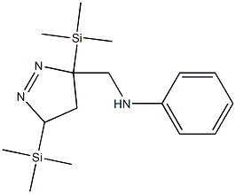 N-[(3,5-Di(trimethylsilyl)-1-pyrazolin-3-yl)methyl]benzenamine Struktur