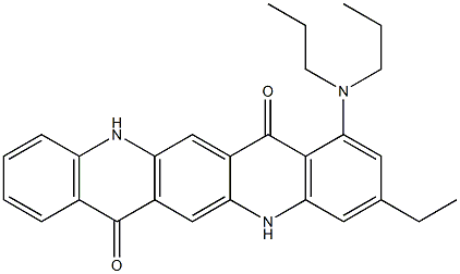 1-(Dipropylamino)-3-ethyl-5,12-dihydroquino[2,3-b]acridine-7,14-dione Struktur