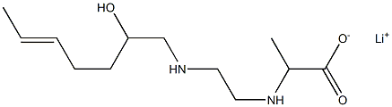 2-[N-[2-[N-(2-Hydroxy-5-heptenyl)amino]ethyl]amino]propionic acid lithium salt Struktur