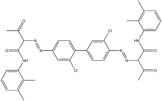 4,4'-Bis[[1-(2,3-dimethylphenylamino)-1,3-dioxobutan-2-yl]azo]-2,3'-dichloro-1,1'-biphenyl Struktur