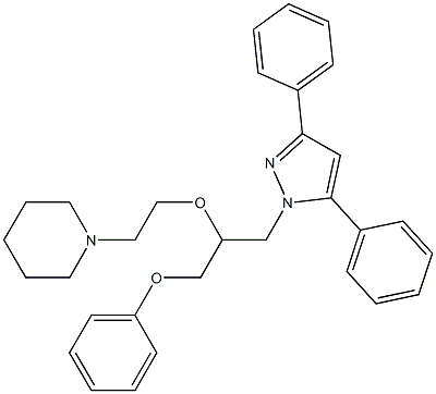 1-[3-Phenoxy-2-[2-(piperidin-1-yl)ethoxy]propyl]-3,5-diphenyl-1H-pyrazole Struktur