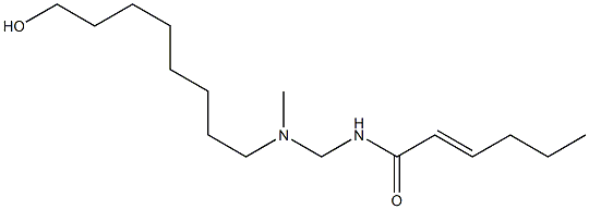 N-[[N-(8-Hydroxyoctyl)-N-methylamino]methyl]-2-hexenamide Struktur