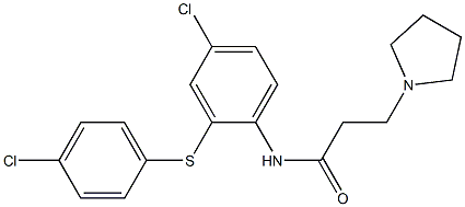 N-[4-Chloro-2-(4-chlorophenylthio)phenyl]-1-pyrrolidinepropionamide Struktur